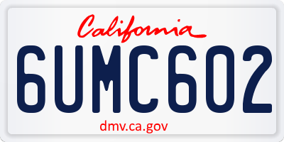 CA license plate 6UMC602