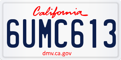 CA license plate 6UMC613