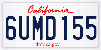CA license plate 6UMD155