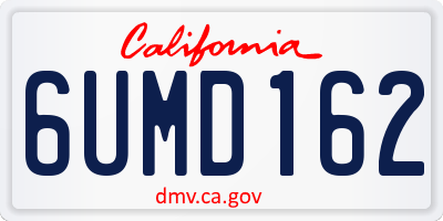 CA license plate 6UMD162