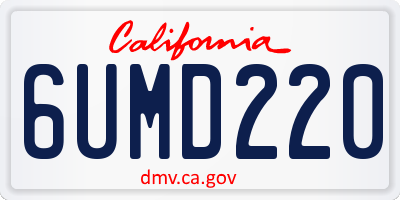 CA license plate 6UMD220
