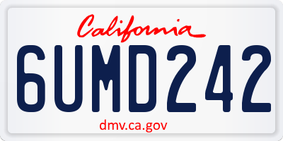 CA license plate 6UMD242