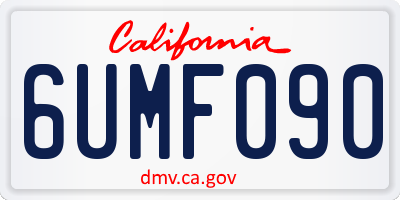 CA license plate 6UMF090