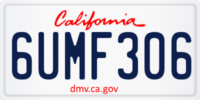 CA license plate 6UMF306