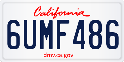 CA license plate 6UMF486
