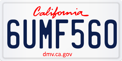 CA license plate 6UMF560