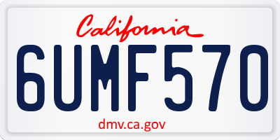 CA license plate 6UMF570