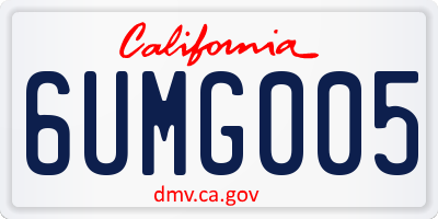 CA license plate 6UMG005