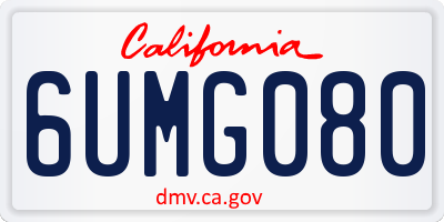 CA license plate 6UMG080