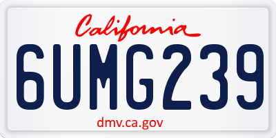 CA license plate 6UMG239