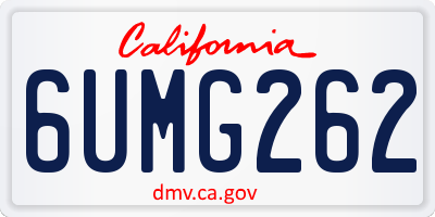 CA license plate 6UMG262