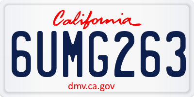 CA license plate 6UMG263