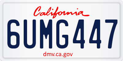 CA license plate 6UMG447