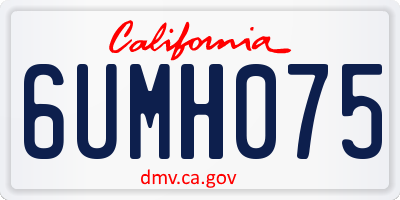 CA license plate 6UMH075