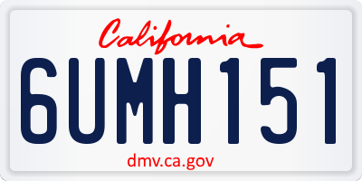 CA license plate 6UMH151