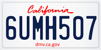 CA license plate 6UMH507