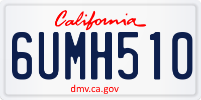 CA license plate 6UMH510