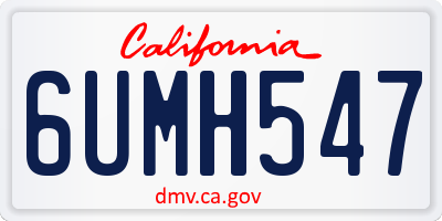 CA license plate 6UMH547