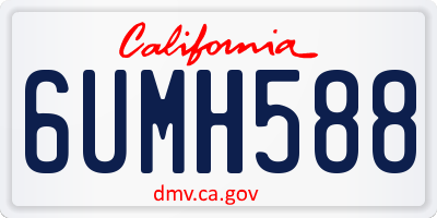 CA license plate 6UMH588
