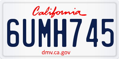 CA license plate 6UMH745