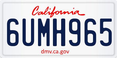 CA license plate 6UMH965