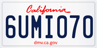 CA license plate 6UMI070