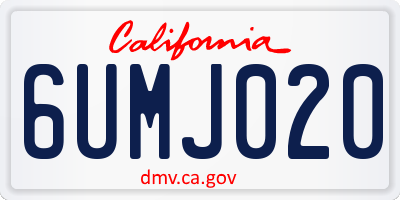 CA license plate 6UMJ020