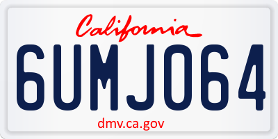CA license plate 6UMJ064