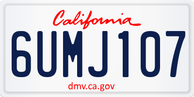 CA license plate 6UMJ107