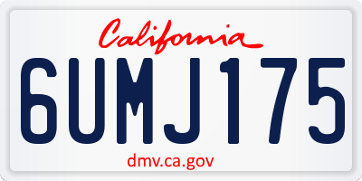 CA license plate 6UMJ175