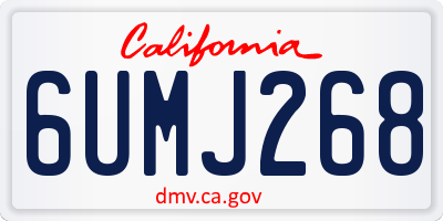 CA license plate 6UMJ268