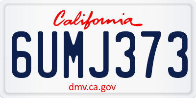 CA license plate 6UMJ373