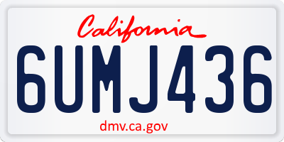 CA license plate 6UMJ436