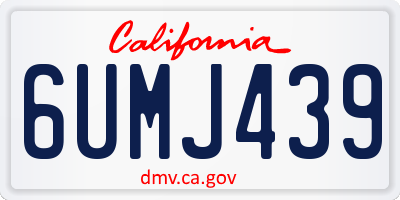 CA license plate 6UMJ439