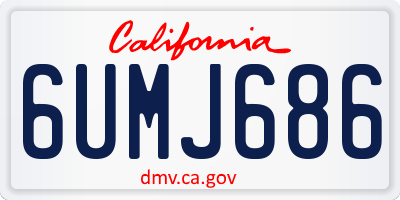 CA license plate 6UMJ686