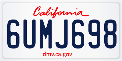 CA license plate 6UMJ698