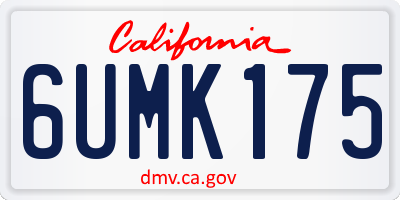 CA license plate 6UMK175