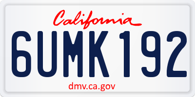 CA license plate 6UMK192