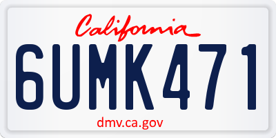 CA license plate 6UMK471