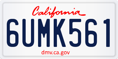 CA license plate 6UMK561