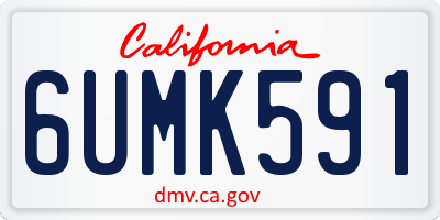 CA license plate 6UMK591
