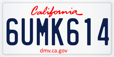 CA license plate 6UMK614