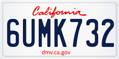 CA license plate 6UMK732