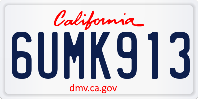 CA license plate 6UMK913
