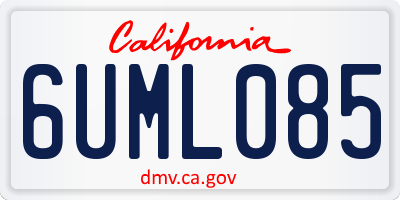 CA license plate 6UML085