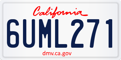 CA license plate 6UML271