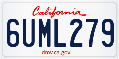 CA license plate 6UML279