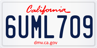 CA license plate 6UML709