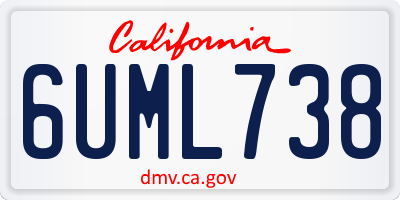 CA license plate 6UML738