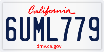 CA license plate 6UML779